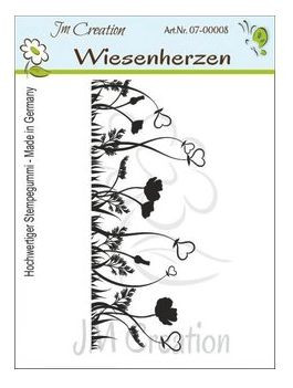 Jm Creation unmontierter Stempelgummi Wiesenherzen