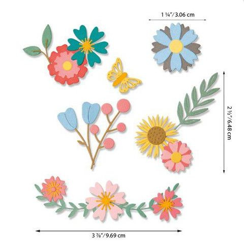 Sizzix Thinlits Die Set - Petite Petals 20PK 664455 Emily Tootle