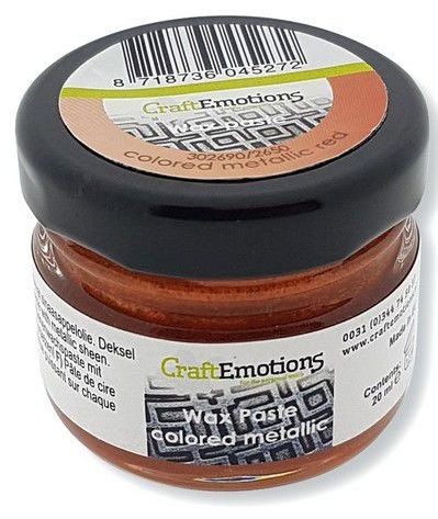 CraftEmotions Wax Paste farbig metallic - rot 20 ml