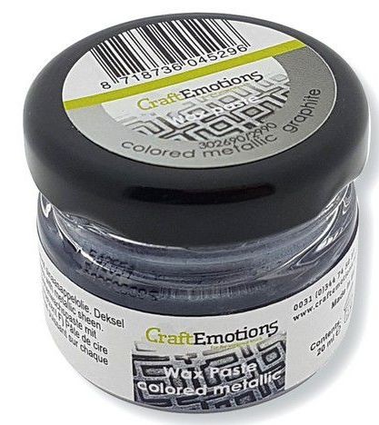 CraftEmotions Wax Paste farbig metallic - Graphit 20 ml