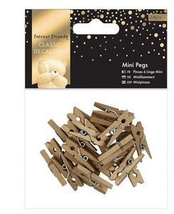 docrafts forever friends classic decandence 24 Mini Holzwäscheklammern in gold