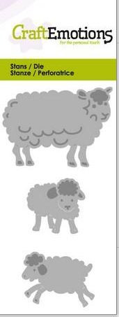 CraftEmotions Stanzschablonen Schafe mit Lämmer