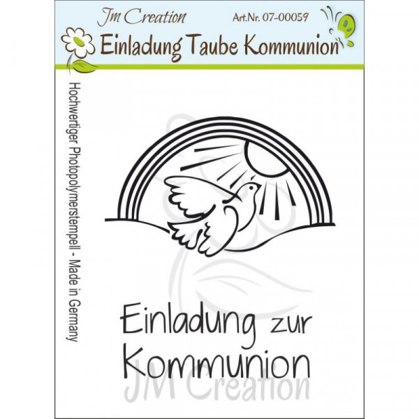 JM Creation Clear Stamp Einladung Taube Kommunion 07-00059