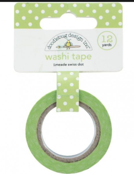 doodlebug washi tape limeade swiss dot 3653