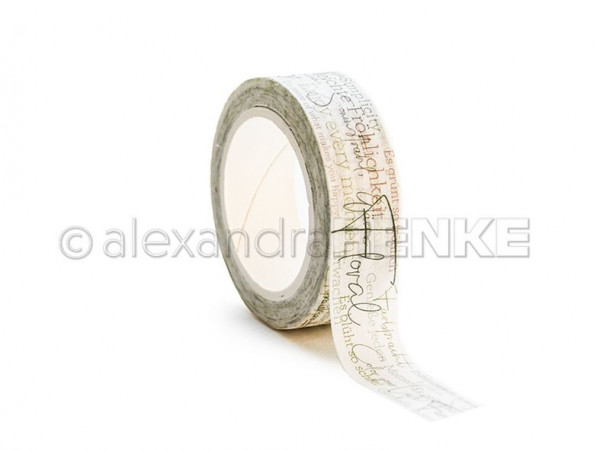 AlexandraRENKE Washi Tape Green Lettering 15 mm x 10 m
