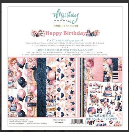 Mintay 12 x 12 Paper Set - Happy Birthday