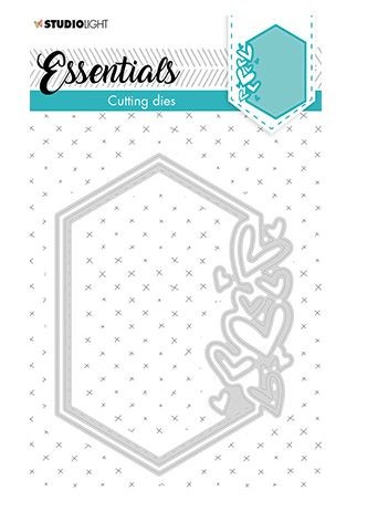 Studio Light Cutting Die hexagon hearts Essentials nr.389 90x122mm