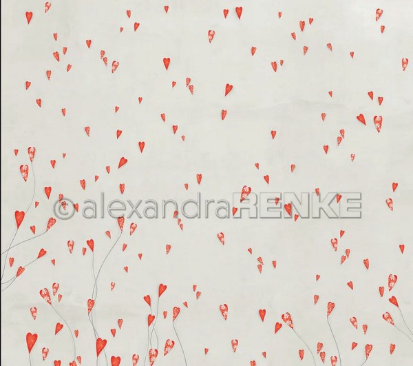 alexandraRENKE Designpapier 'Lisas Figurinen Herzchenregen'