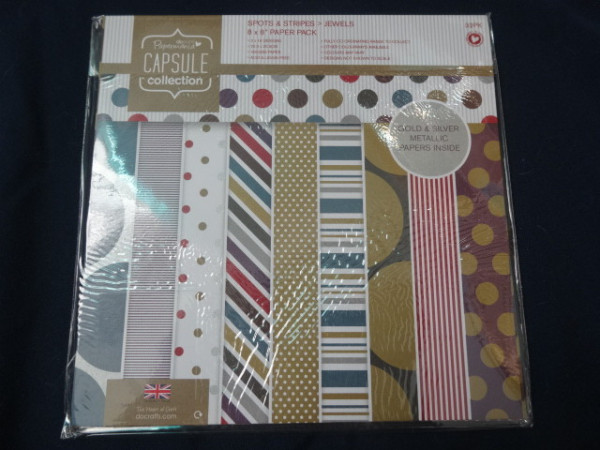 Scrapbookblock 20.3 cm x 20.3 cm docrafts Papermania Spots and Stripes Jewels