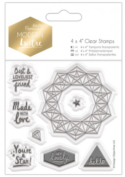 docrafts Clear Stamps Modern Lustre Sentiments