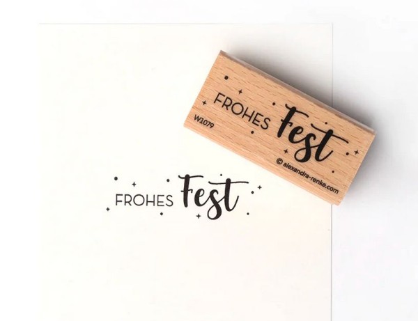 alexandraRENKE Holzstempel Frohes Fest