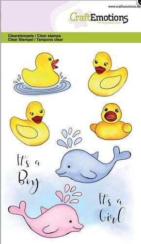 CraftEmotions clearstamps A6 - Badeenten - Geburt