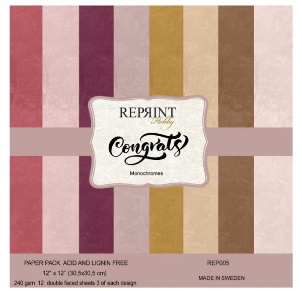 Reprint Hobby Congrats Monochromes Cardstock