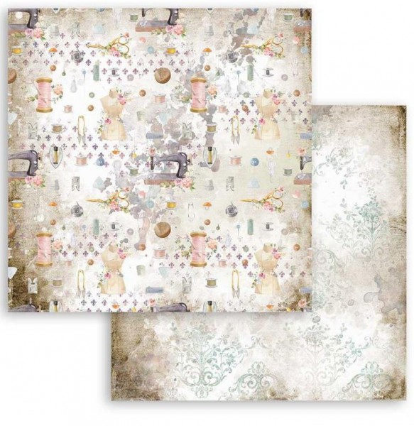 Stamperia Scrapbooking paper double face - Romantic Threads texture 12x12