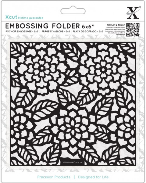 XCut Embossingfolder quadratisch 6x6 Chrysanthemums XCU515194