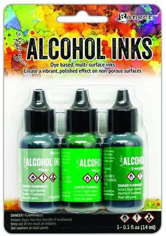 Ranger Alcohol Ink Ink Kits Mint/Green Spectrum 3x14 ml TAK69652 Tim Holtz