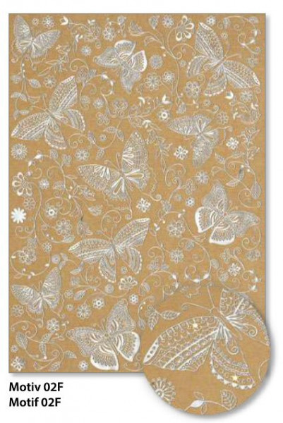 Ursus Designkarton mit Folienveredelung silber Schmetterlinge DIN A4 5 Blatt