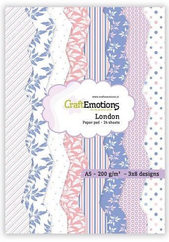 CraftEmotions Paper pad London - Pastell 24 BG A5 14,8x21CM