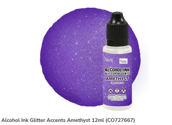 Couture Creations Alkohol ink Glitter accents Amethyst