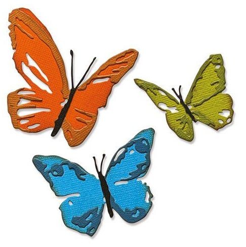 Sizzix Thinlits Die Set 3PK Brushstroke Butterflies Tim Holtz