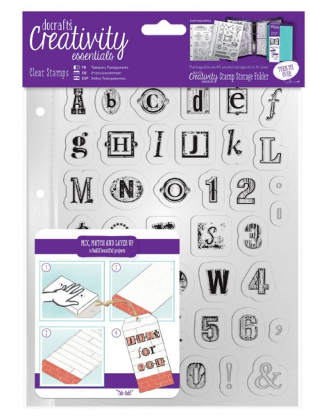 docrafts essentials A5 clear stamp Set Alphabet DCE907131