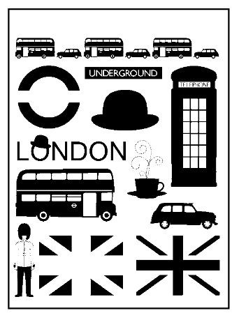 Artemio Clear Stamp Set London modern 10001173