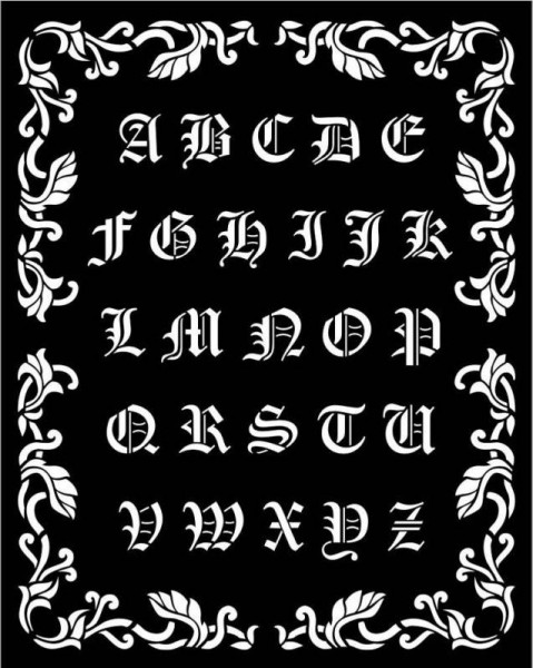 Stamperia Thick stencil 20x25 cm - Sleeping Beauty alphabet