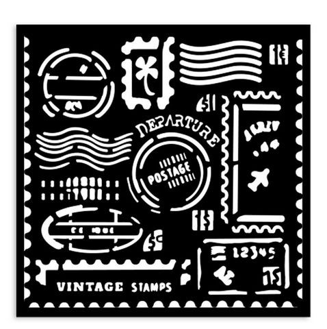 Stamperia Art of Travelling Thick Stencil 12x12cm Stamps (KSTDS01)