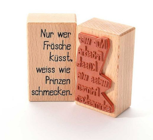 Heindesign Textstempel Nur wer Frösche küsst, weiss wie Prinzen schmecken