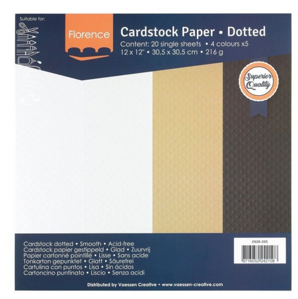 Florence Cardstock Dotted 12x12 20 Blatt 216gr