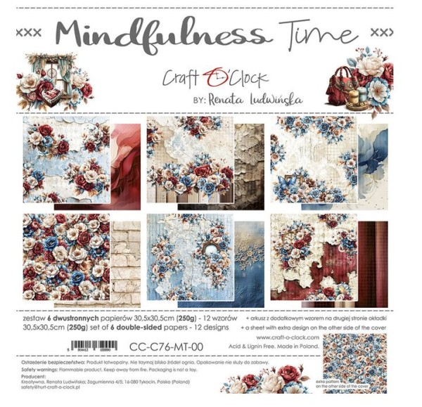 Craft O'Clock Mindfulness Time 12x12 Inch Paper Set