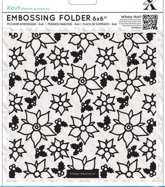 XCut 6x6 Embossingfolder Poinsettia Pattern