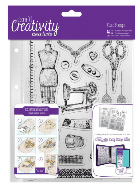 docrafts creativity essentials clear stamps set A5 (19 Stück) - Kurzwaren DCE907107