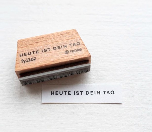alexandraRENKE Holzstempel Mini Typo 'heute ist dein Tag'