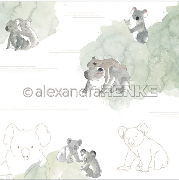 alexandraRENKE Designpapier Koalas auf Aquarell