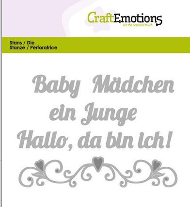 CraftEmotions Stanzschablonen Hallo Baby 115633/0421