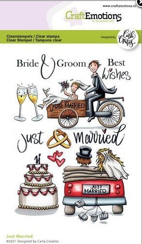 CraftEmotions clearstamps A6 - Just Married (Eng) Carla Creaties