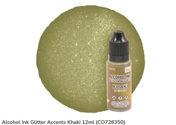 Couture Creations Alkohol ink Glitter Accents Khaki