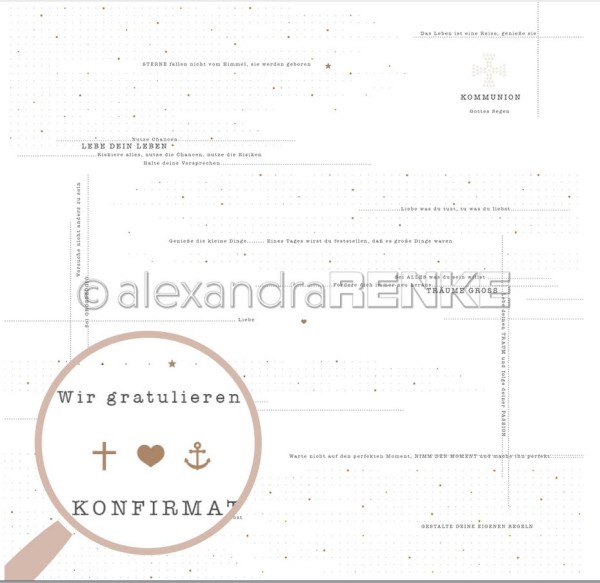 alexandraRENKE Designpapier Typoart Kommunion / Konfirmation
