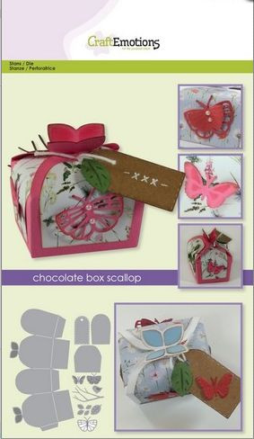 CraftEmotions Stanzschablonenset chocolate box butterfly 115633/1504