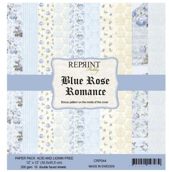 Reprint Hobby Blue Rose Romance Paper Set 12x12