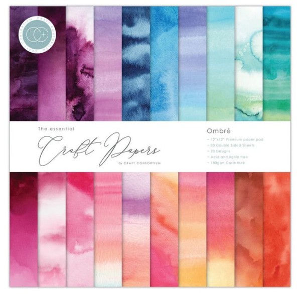 CraftConsortium Essential Craft Papers 12x12 Inch Paper Pad Ombre