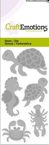 CraftEmotions Stanzschablonen Schildkröten, Seepferdchen