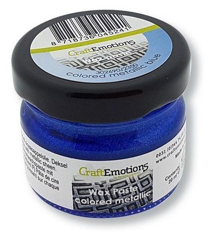 CraftEmotions Wax Paste farbig metallic - blau 20 ml