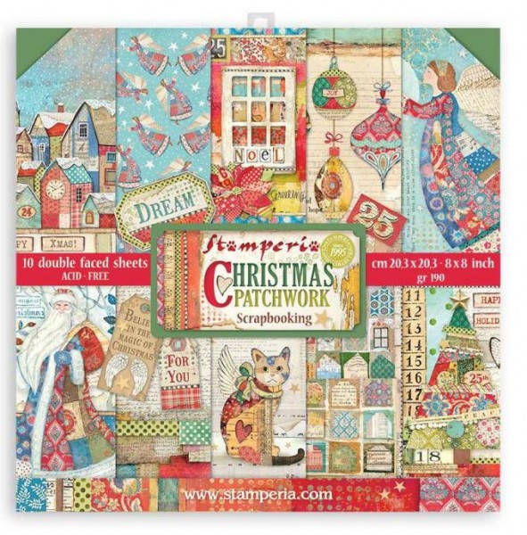 Stamperia 8x8 paper Pad Christmas Patchwork