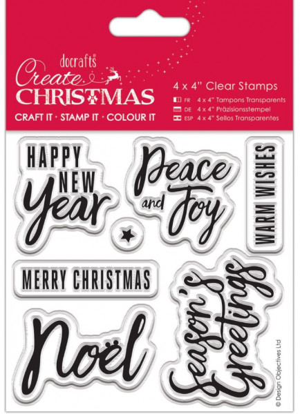 docrafts Create Christmas Clear stamps Traditional Sentiments PMA 907242
