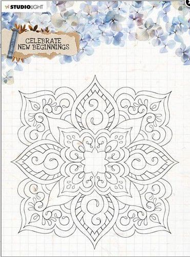 Studio Light Clear Stamp background Celebrate new beginnings nr.519 150x150mm