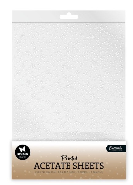 StudioLight Snowflakes White Christmas Acetate Sheet