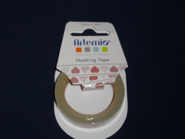 Artemio Masking Tape rote und beige Herzen